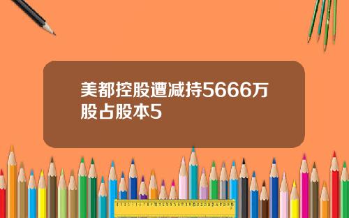 美都控股遭减持5666万股占股本5
