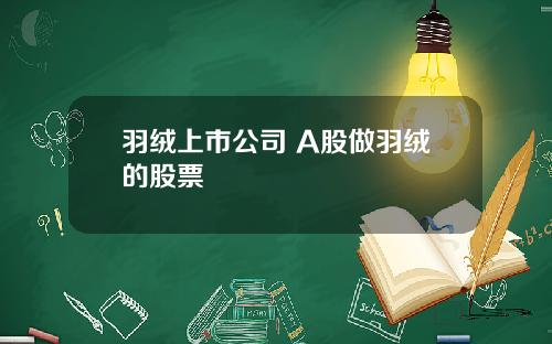 羽绒上市公司 A股做羽绒的股票