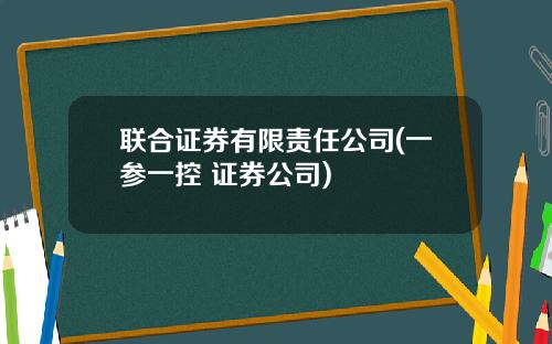 联合证券有限责任公司(一参一控 证券公司)