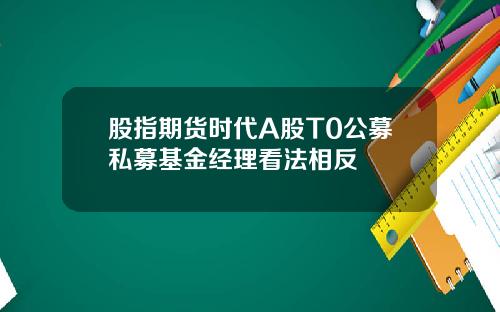 股指期货时代A股T0公募私募基金经理看法相反