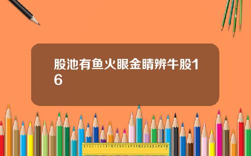 股池有鱼火眼金睛辨牛股16