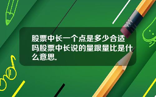 股票中长一个点是多少合适吗股票中长说的量跟量比是什么意思.