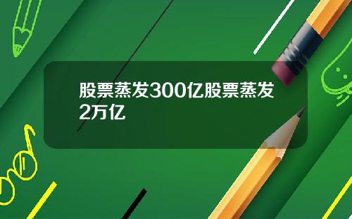 股票蒸发300亿股票蒸发2万亿