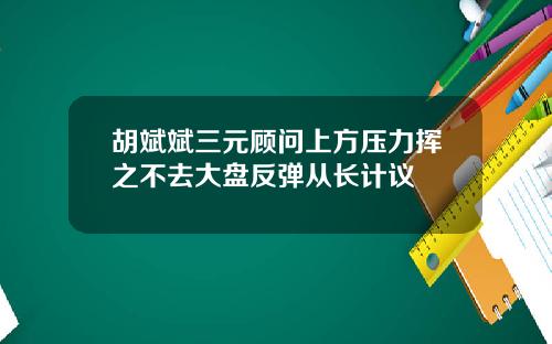 胡斌斌三元顾问上方压力挥之不去大盘反弹从长计议