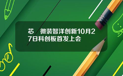 芯碁微装智洋创新10月27日科创板首发上会