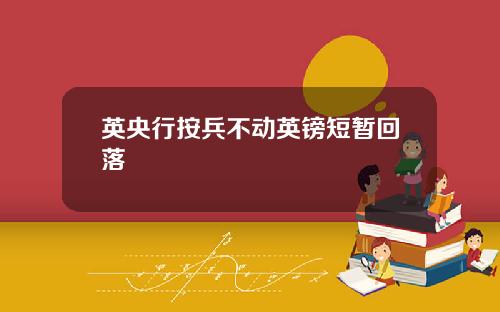 英央行按兵不动英镑短暂回落