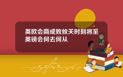 英欧会商成败攸关时刻将至英镑会何去何从