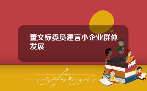 董文标委员建言小企业群体发展