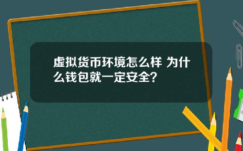虚拟货币环境怎么样 为什么钱包就一定安全？