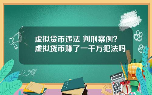 虚拟货币违法 判刑案例？虚拟货币赚了一千万犯法吗