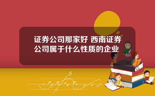 证券公司那家好 西南证券公司属于什么性质的企业