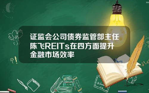 证监会公司债券监管部主任陈飞REITs在四方面提升金融市场效率