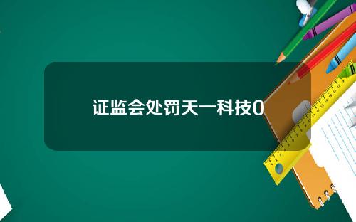 证监会处罚天一科技0