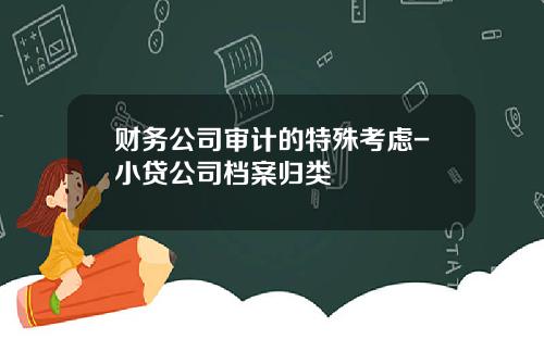 财务公司审计的特殊考虑-小贷公司档案归类