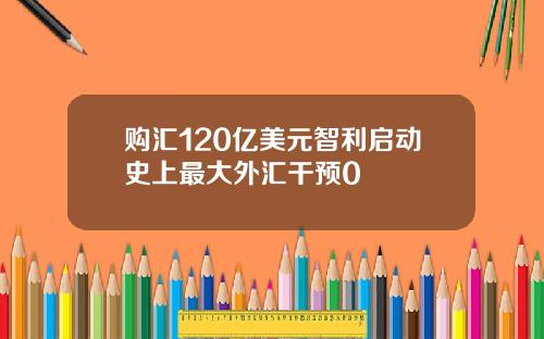 购汇120亿美元智利启动史上最大外汇干预0