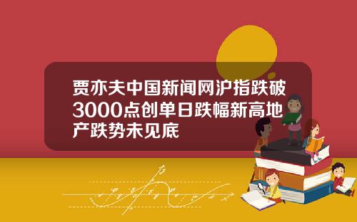 贾亦夫中国新闻网沪指跌破3000点创单日跌幅新高地产跌势未见底