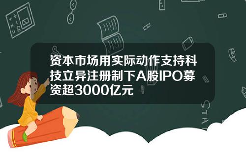 资本市场用实际动作支持科技立异注册制下A股IPO募资超3000亿元