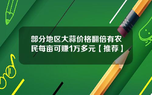 部分地区大蒜价格翻倍有农民每亩可赚1万多元【推荐】