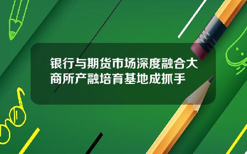 银行与期货市场深度融合大商所产融培育基地成抓手