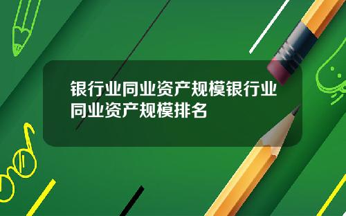 银行业同业资产规模银行业同业资产规模排名