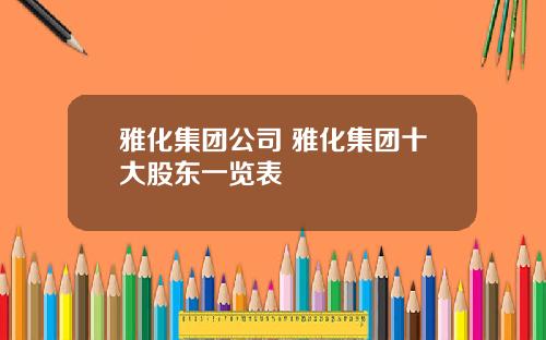 雅化集团公司 雅化集团十大股东一览表