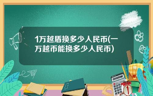 1万越盾换多少人民币(一万越币能换多少人民币)