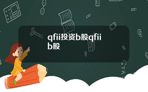 qfii投资b股qfiib股