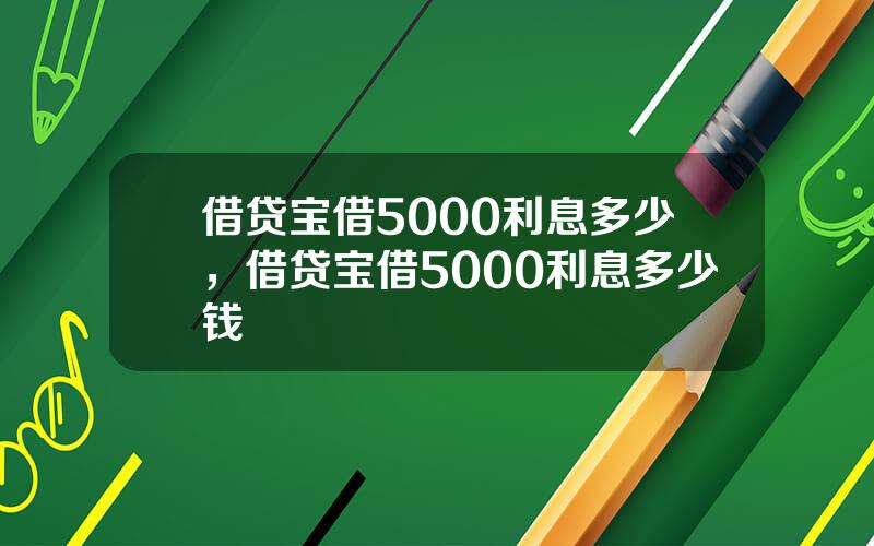 借贷宝借5000利息多少，借贷宝借5000利息多少钱