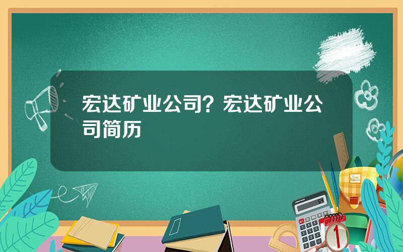 宏达矿业公司？宏达矿业公司简历