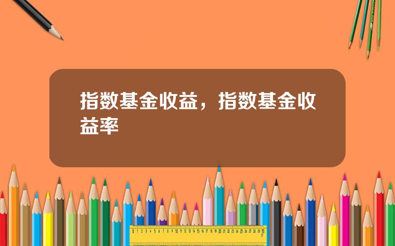 指数基金收益，指数基金收益率