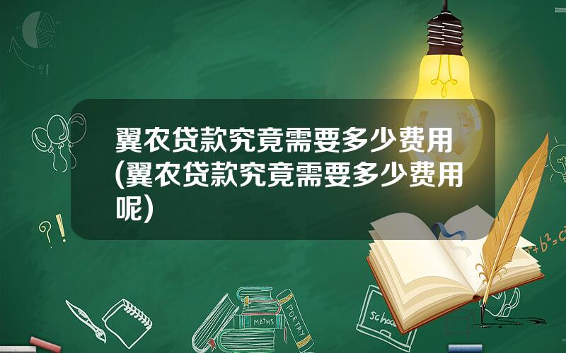 翼农贷款究竟需要多少费用(翼农贷款究竟需要多少费用呢)