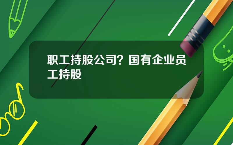 职工持股公司？国有企业员工持股