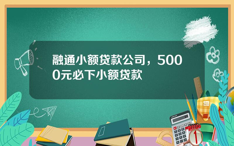 融通小额贷款公司，5000元必下小额贷款