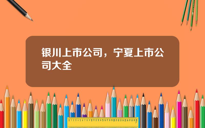 银川上市公司，宁夏上市公司大全
