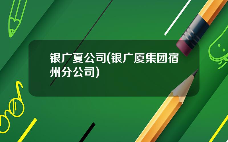 银广夏公司(银广厦集团宿州分公司)