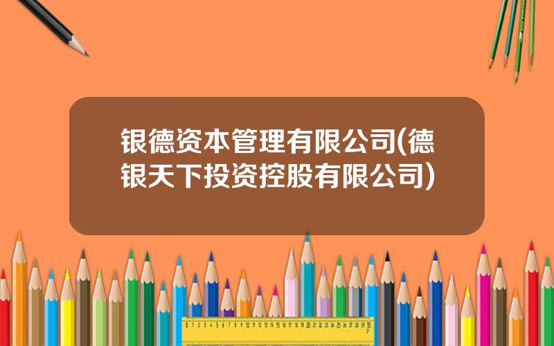 银德资本管理有限公司(德银天下投资控股有限公司)