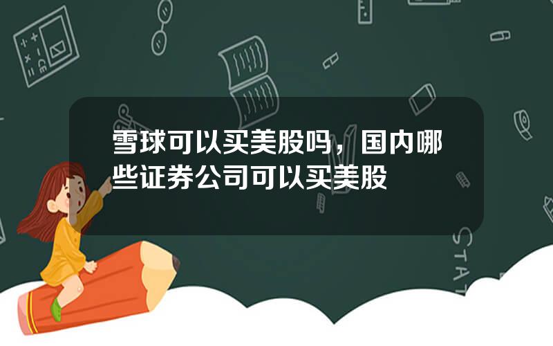 雪球可以买美股吗，国内哪些证券公司可以买美股